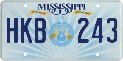 MS license plate HKB243