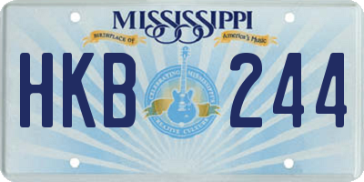 MS license plate HKB244