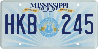 MS license plate HKB245