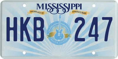 MS license plate HKB247