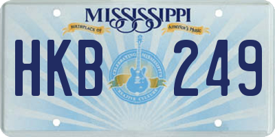 MS license plate HKB249