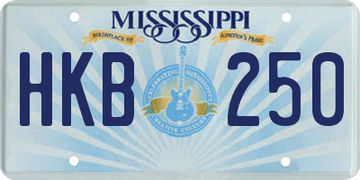 MS license plate HKB250