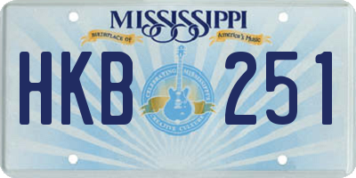 MS license plate HKB251