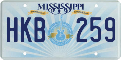 MS license plate HKB259