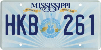 MS license plate HKB261