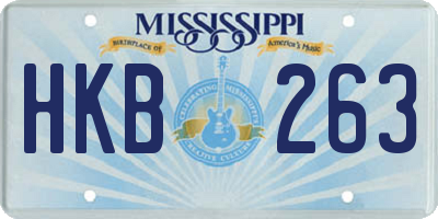 MS license plate HKB263