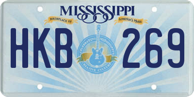 MS license plate HKB269