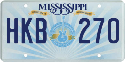 MS license plate HKB270