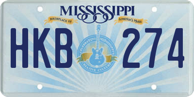 MS license plate HKB274