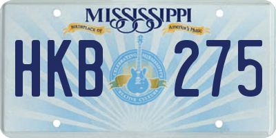 MS license plate HKB275
