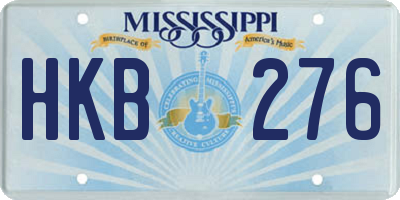 MS license plate HKB276