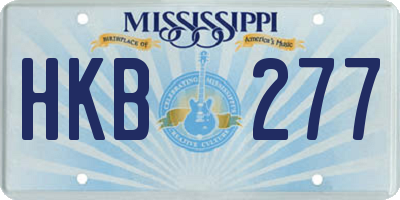 MS license plate HKB277