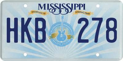 MS license plate HKB278