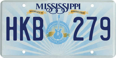 MS license plate HKB279
