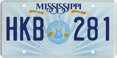 MS license plate HKB281