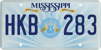 MS license plate HKB283