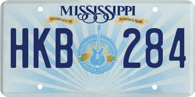 MS license plate HKB284