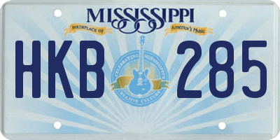 MS license plate HKB285