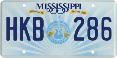 MS license plate HKB286
