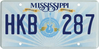 MS license plate HKB287