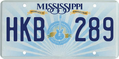 MS license plate HKB289