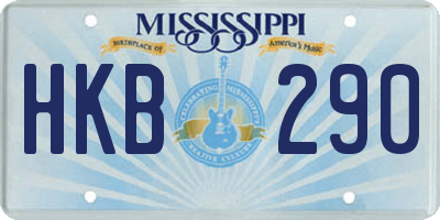 MS license plate HKB290