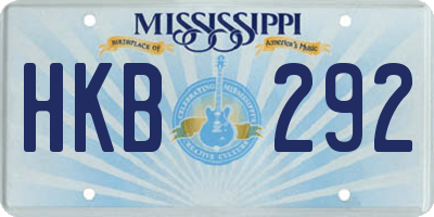 MS license plate HKB292