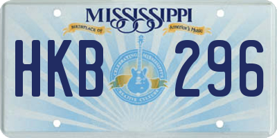 MS license plate HKB296