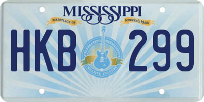 MS license plate HKB299