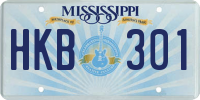 MS license plate HKB301