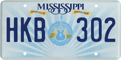 MS license plate HKB302