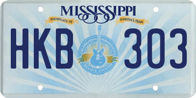 MS license plate HKB303