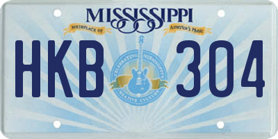 MS license plate HKB304