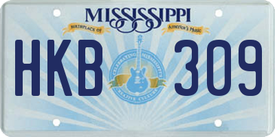 MS license plate HKB309