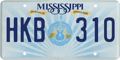 MS license plate HKB310