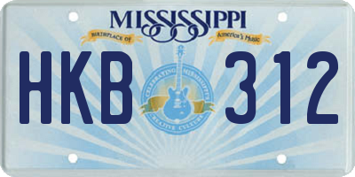 MS license plate HKB312
