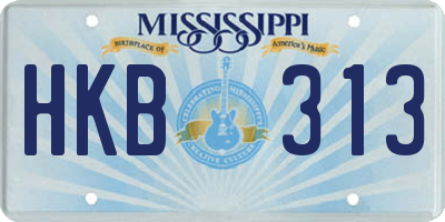 MS license plate HKB313
