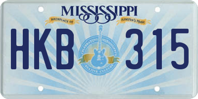 MS license plate HKB315