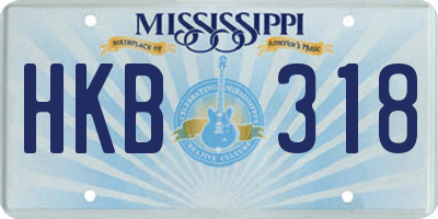 MS license plate HKB318