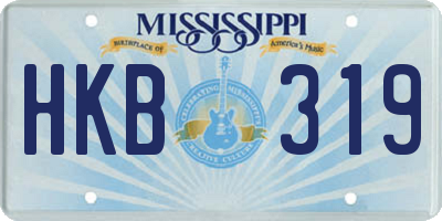 MS license plate HKB319