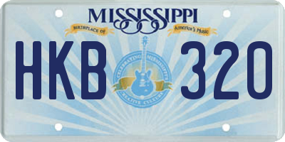 MS license plate HKB320