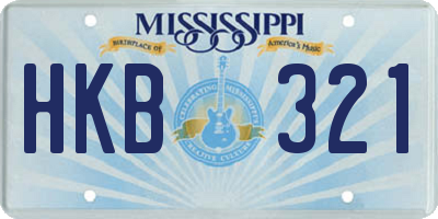 MS license plate HKB321