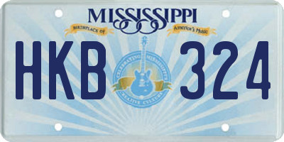 MS license plate HKB324