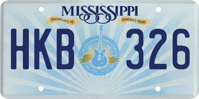 MS license plate HKB326
