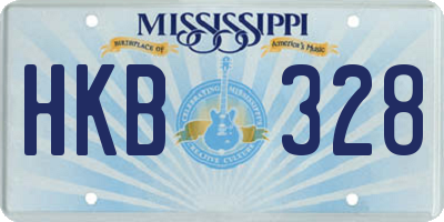 MS license plate HKB328