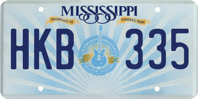 MS license plate HKB335