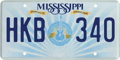 MS license plate HKB340