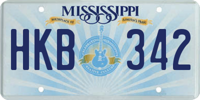 MS license plate HKB342