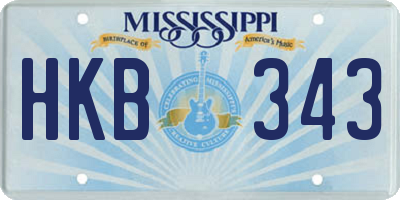 MS license plate HKB343