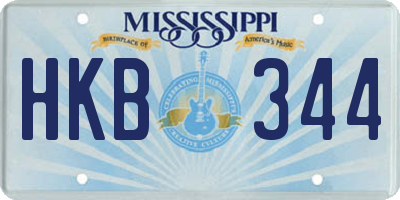 MS license plate HKB344